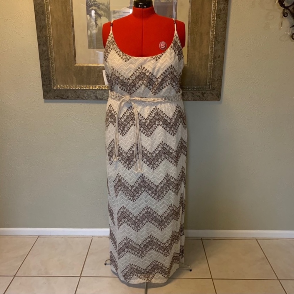 Venus Chevron Eyelet Maxi Dress